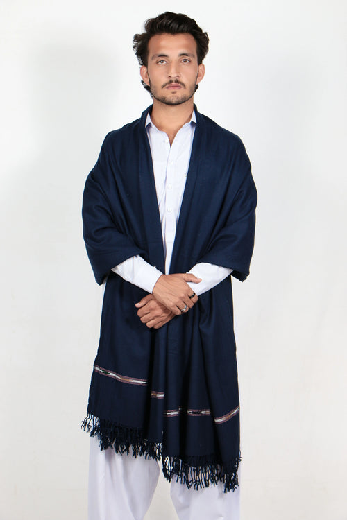Zardad Acrylic Premium Shawl For Men (Dark Blue)