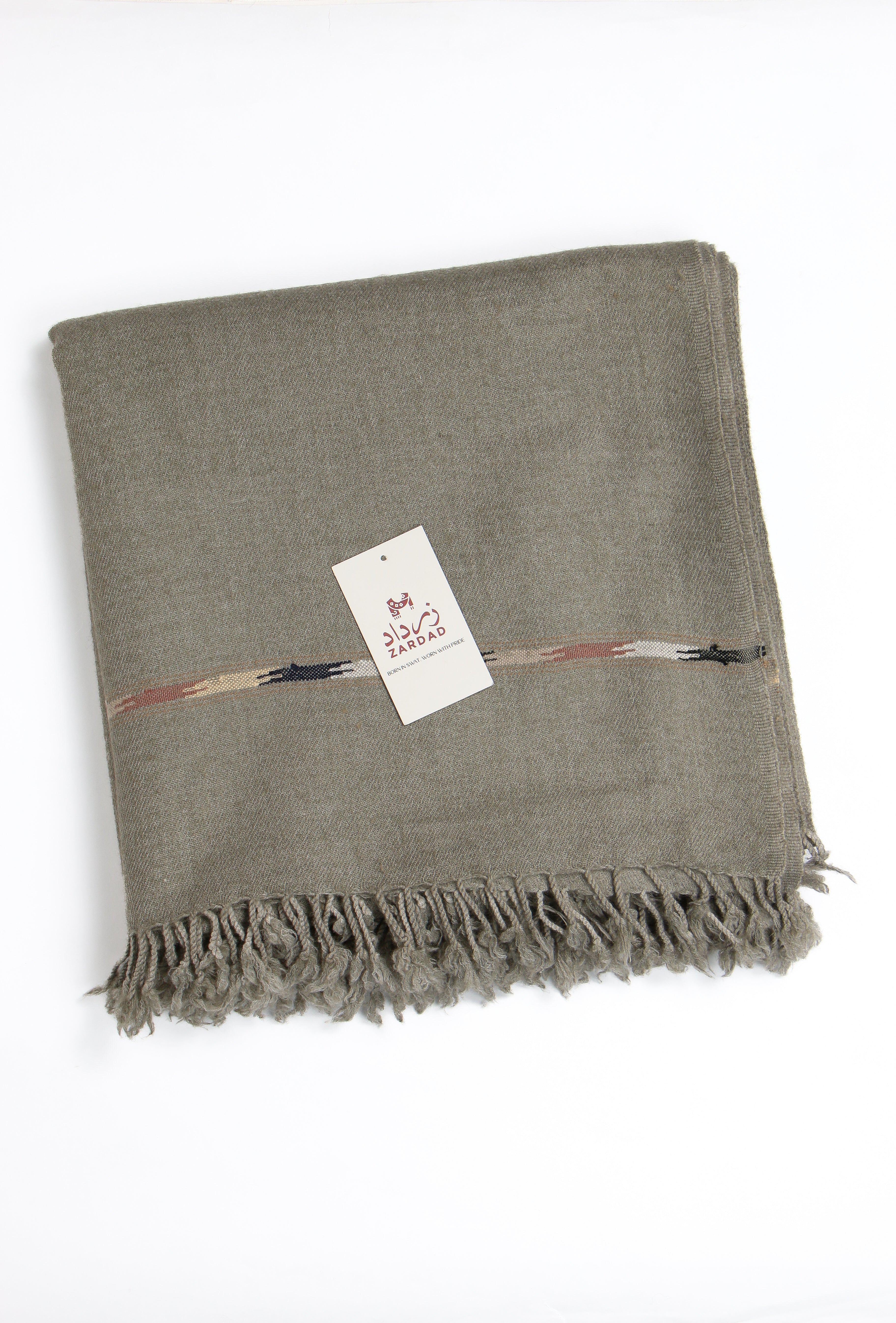 Zardad Elite Pure Wool Shawl For Men (Olive Green)