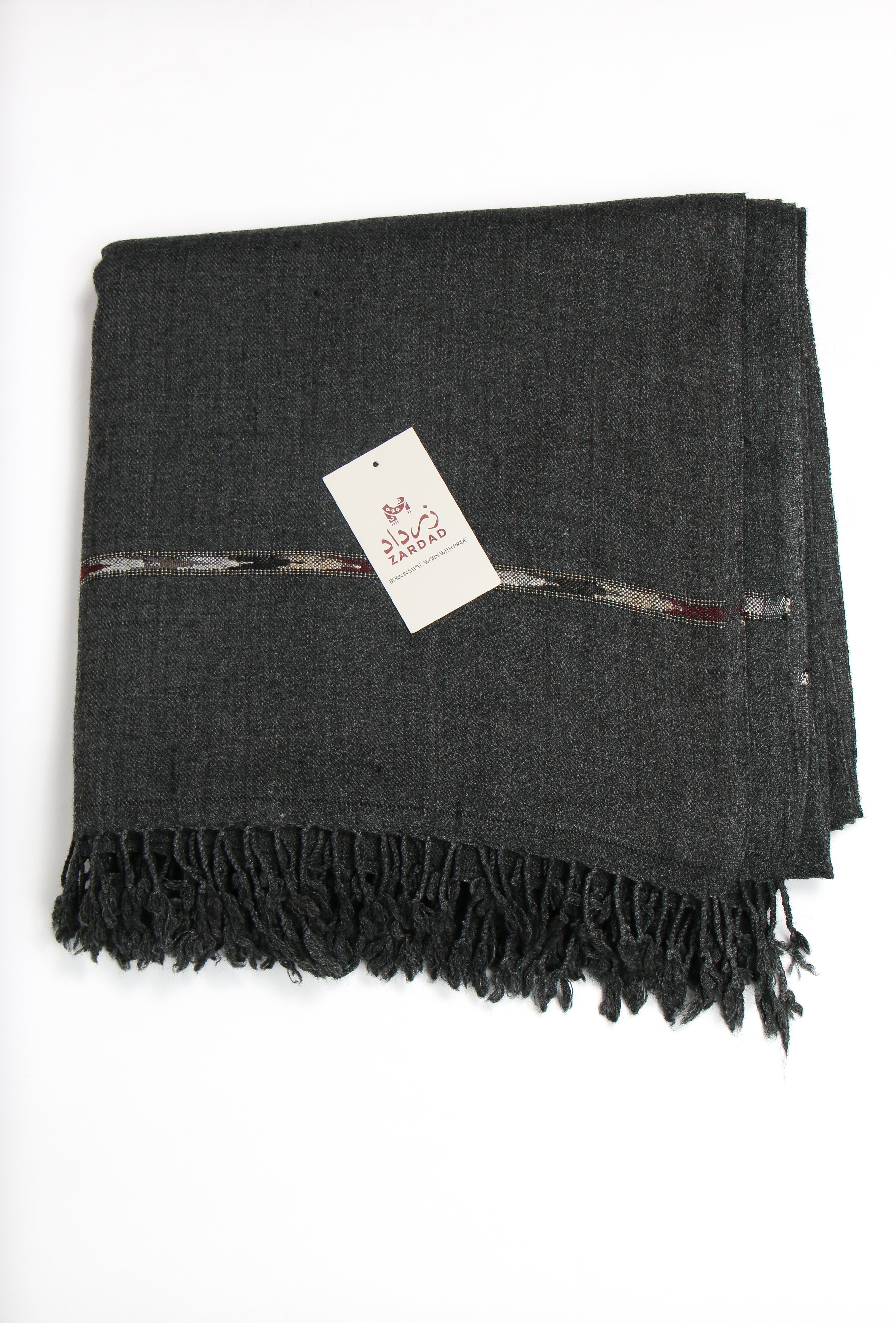 Zardad Premium Pure 48 Wool Shawl For Men (Dark Gray)