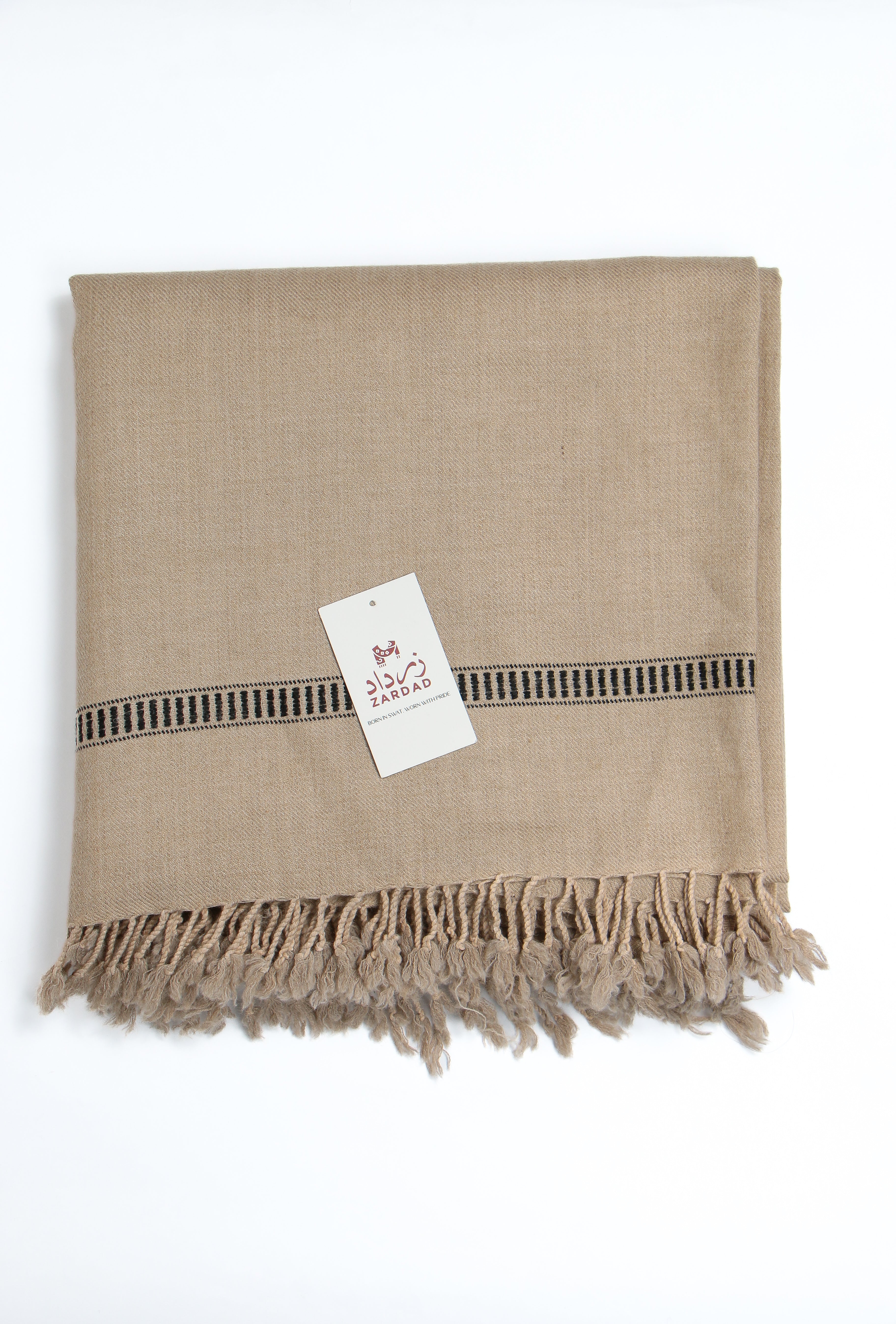 Zardad Classic Pure 48 Wool Shawl For Men (Light Brown)