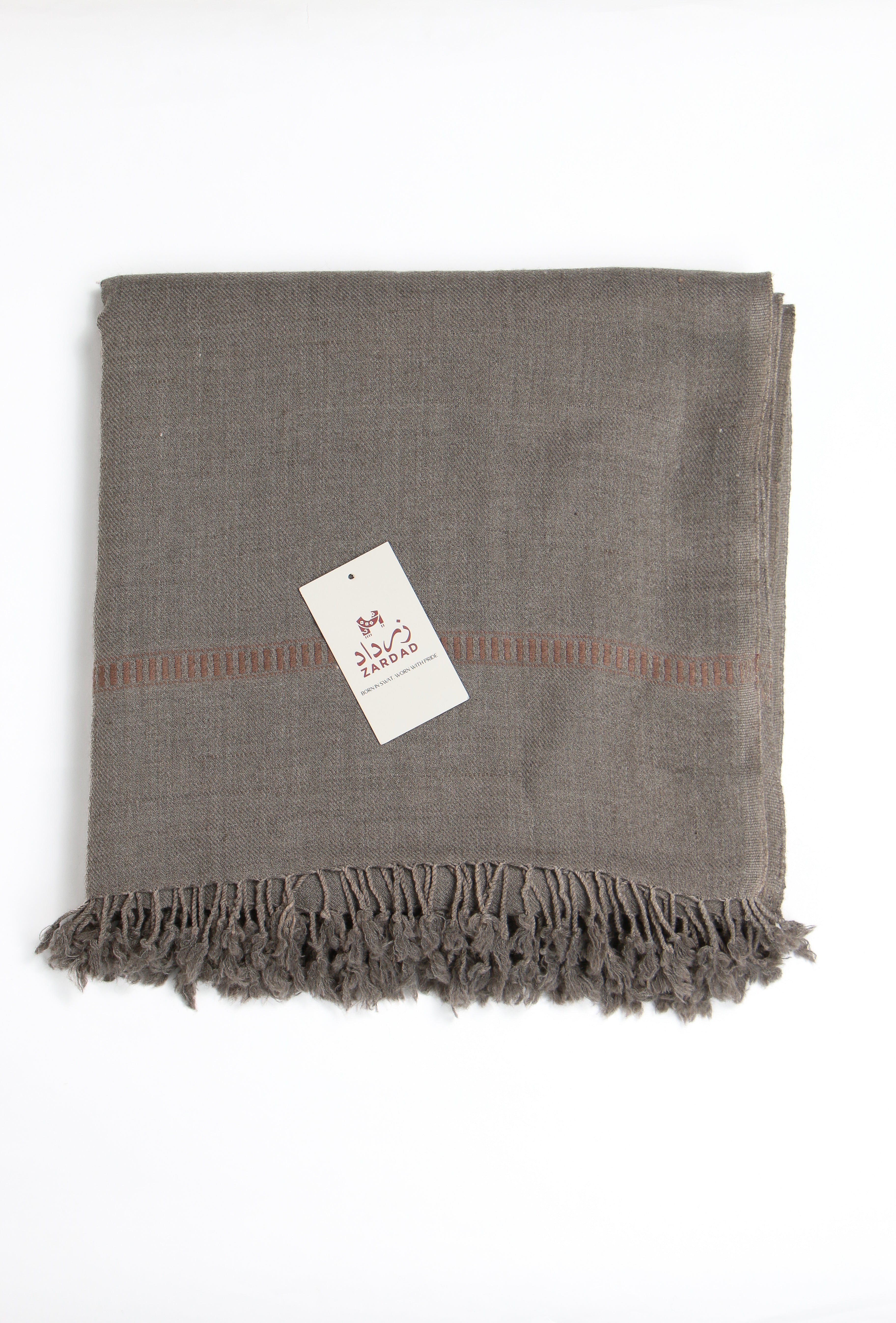 Zardad Classic Pure 48 Wool Shawl For Men (Taupe Gray)