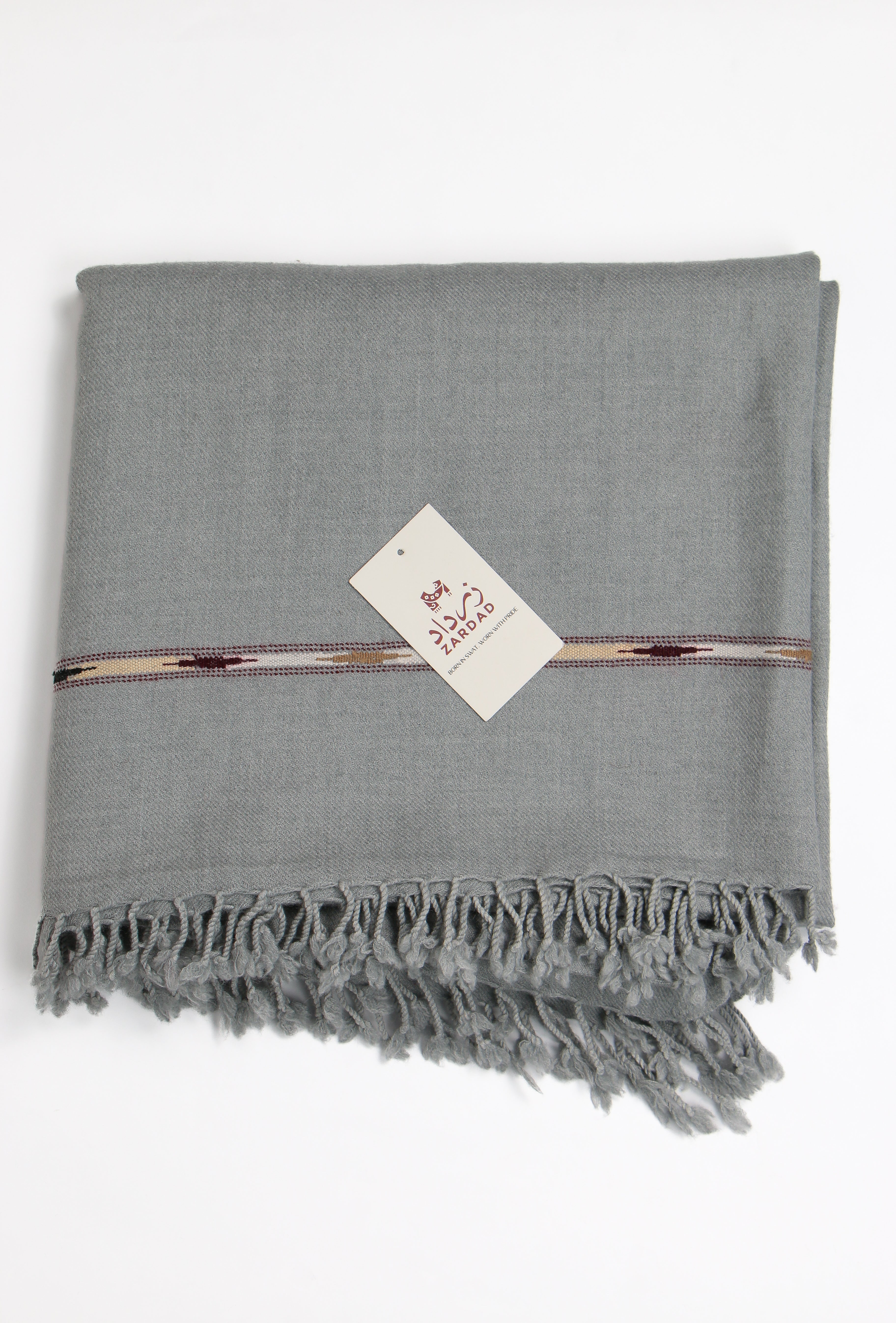 Zardad Premium  Pure 48 Wool Shawl For Men (Gray)
