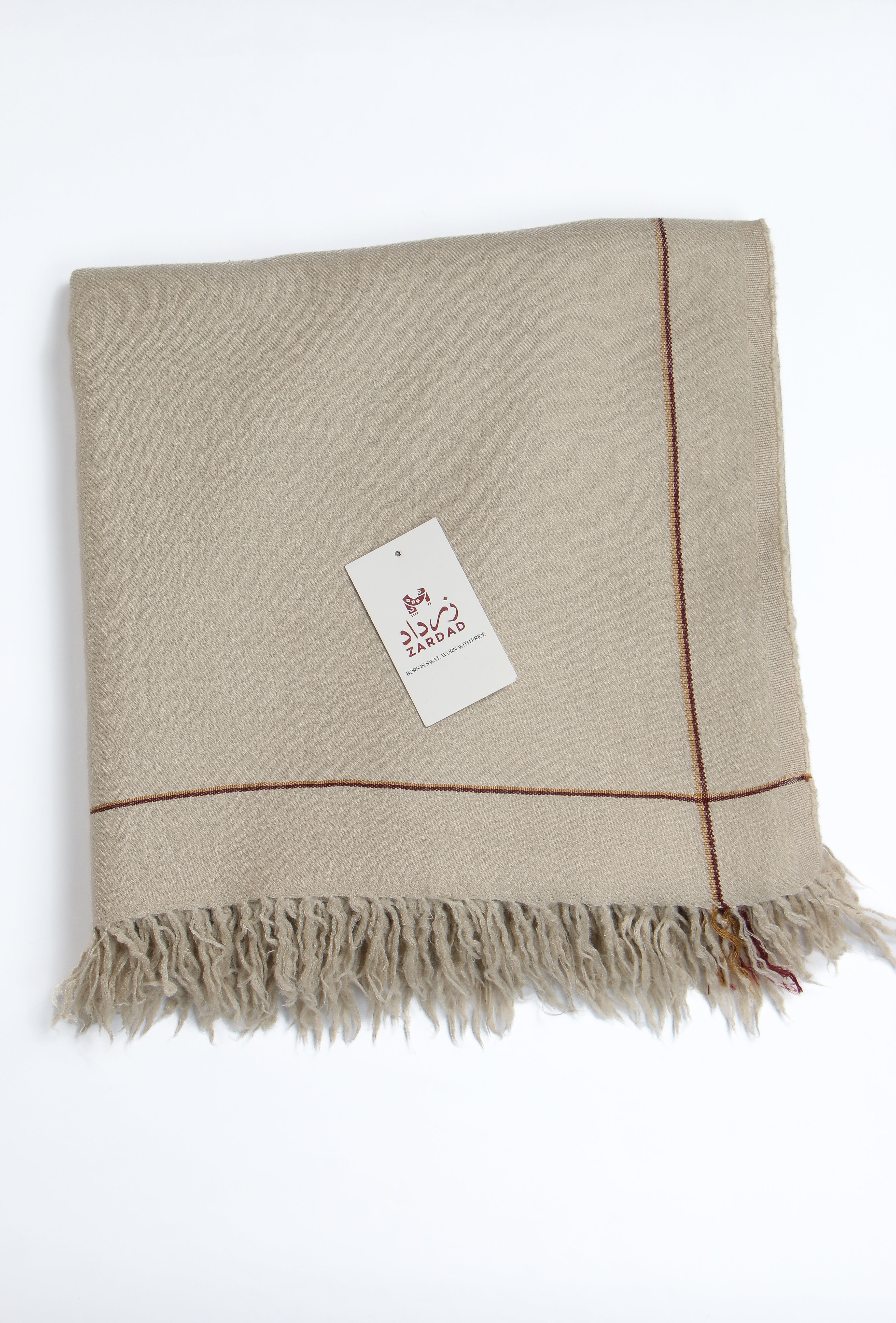 Zardad Premium Pure 72 Wool Shawl For Men (Light Beige)