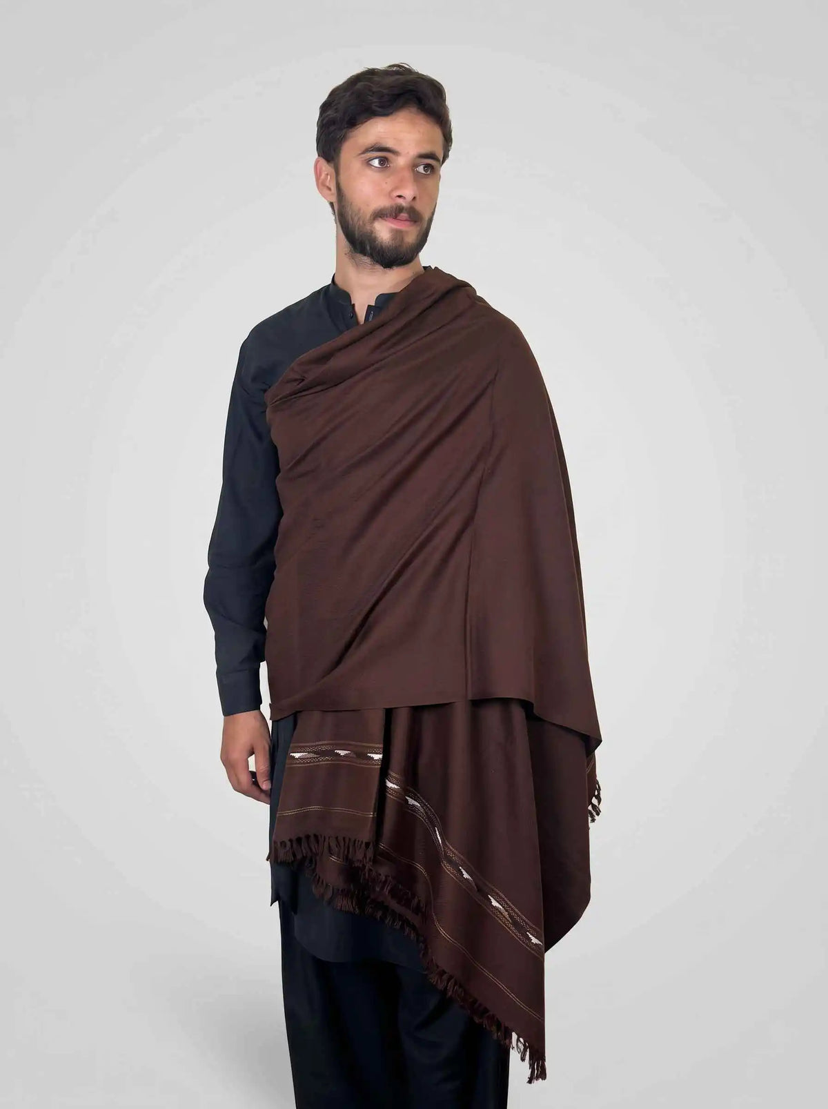 Zardad Acrylic Premium Shawl For Men (Chocolate Brown)