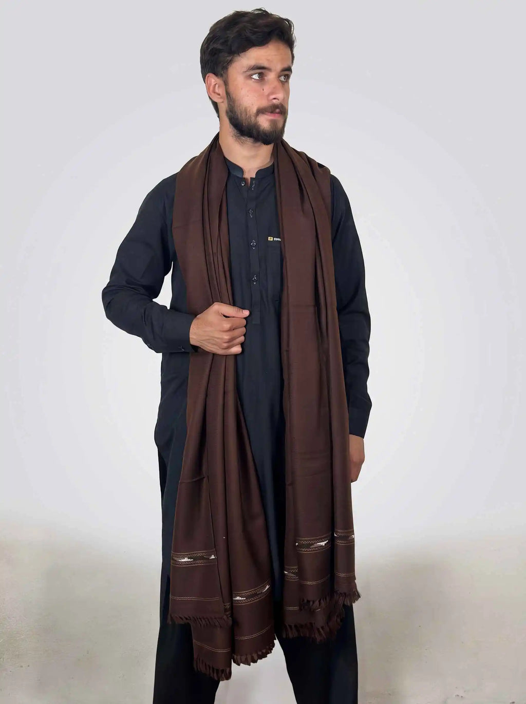 Zardad Acrylic Premium Shawl For Men (Chocolate Brown)