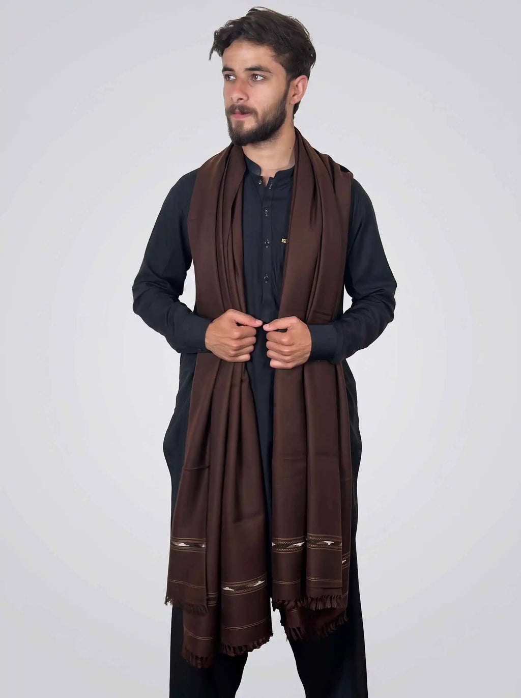 Zardad Acrylic Premium Shawl For Men (Chocolate Brown)