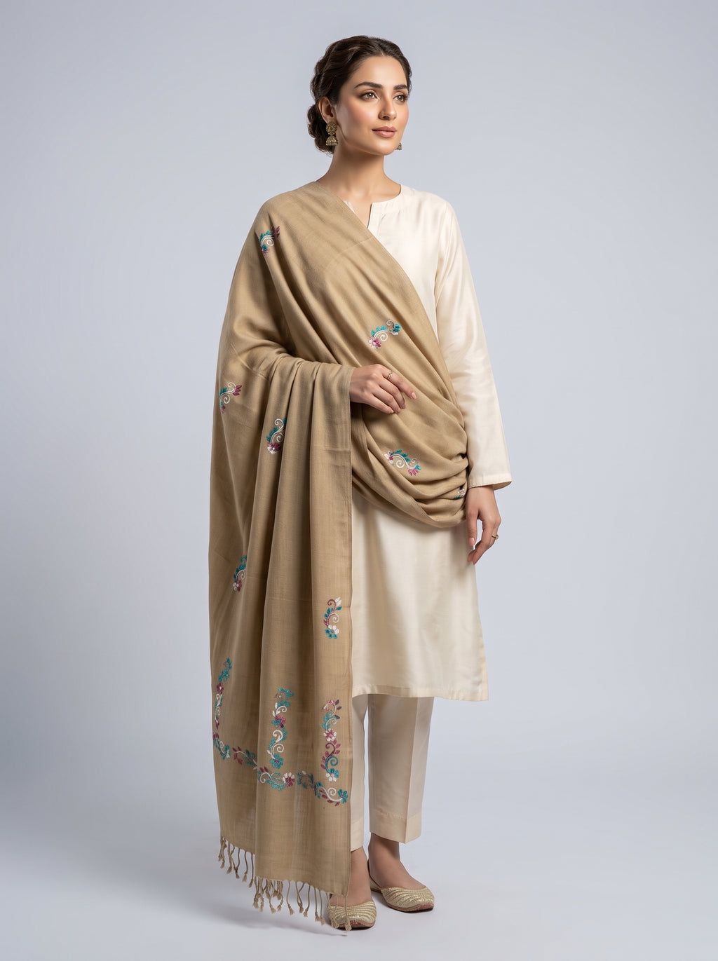 Zardad premium female wool shawl (Brown)